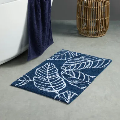 Zdjęcie produktu dla Mata podłogowa do łazienki, 50x80 cm, 100% bawełna, kolor granatowy