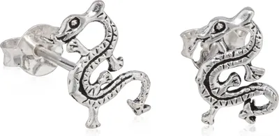 Produktbild von Paar Drache Keltischer Ohrstecker 925 Silber Ohrringe 10x7mm Gothic Ohrschmuck