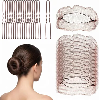 Produktbild von Dutt-Set mit Haarnetz und U-Haarnadeln, 70-teilig