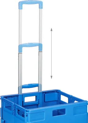 Produktbild von Einkaufswagen auf Rädern - teleskopischer Griff - bis 35 kg - faltbar - blau
