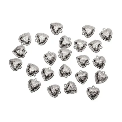 Produktbild von 24 Herzem silber Kunststoff 2x2cm