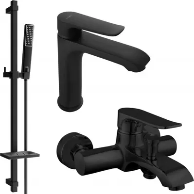 Produktbild von Mexen Pecos DQ72 Badewannenset, Schwarz - 72703DQ72-70