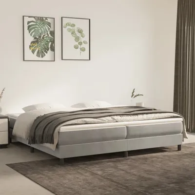 Produktbild von The Living Store Boxspringbett Hellgrau 200x200 cm Samt
