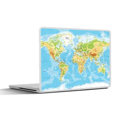 Produktbild von MuchoWow® Laptop Aufkleber Sticker Cover Weltkarte - Statistisch - Blau - Erde - Bildung 30x21 cm - Sticker für Laptop - Selbstklebend