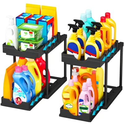 Produktbild von Unterbau Organizer - 2-lagiges Regal - Ausziehbare Schublade - Küche/Badezimmer