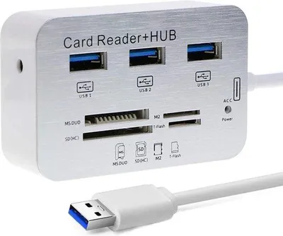 Obrázok produktu pre USB 3.0 rozbočovač s 3 portami a čítačkou kariet SD/TF/Micro SD