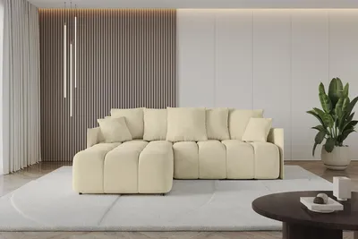 Produktbild von ALTDECOR Ecksofa mit Schlaffunktion und Bettkasten LONLI-L 251x189x68 cm Beige - Corner Sofa Bett Eckcouch Couch L-Form Schlafcouch Ausziehbar Wohnlandschaft Schlafsofa Cauchsofa