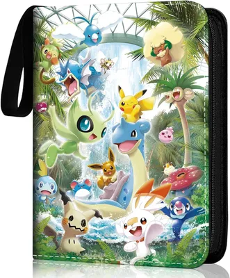 Produktbild von Pokémon Sammelkarten Album, Sammelalbum für Karten, Kunstleder Sammelalbum mit Reißverschluss, 50 Seiten 400 Taschen - 4 pocket