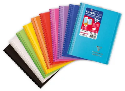 Produktbild von Clairefontaine 5x Koverbook Spiralblock A5, 80 Bl kariert, Sortiert 366601C