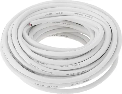 Produktbild von Elektrische Masseleitung Automobil-Stromleitung 39FT Weiß TC 1 Stück 18AWG 3 Leiter Vollständig isoliert & Soft-Touch-Mantel Universal