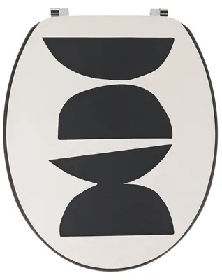 Produktbild von TENDANCE Toilettensitz WC-Sitz Klodeckel 37 x 46 cm beige schwarz Toilettendeckel Badezimmer