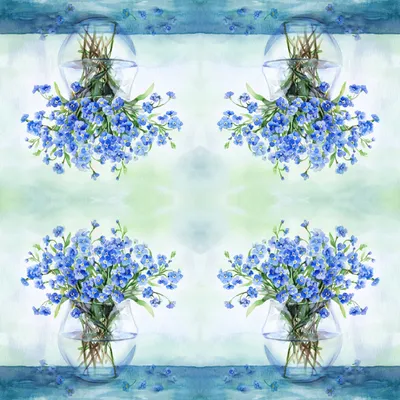 Produktbild von Servietten Papier 33x33cm 3-lagig Vergissmeinnicht Motiv 20 Stück