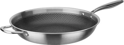 Immagine prodotto di Padella a induzione con superficie a grana di miele - acciaio inossidabile - 36 cm