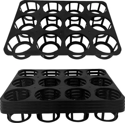 Produktbild von Famanu Blumentöpfe Set mit Tragetasche - 5 runde Töpfe 10 bis 15 cm