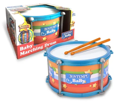 Produktbild von BONTEMPI Babybeat Spieltrommel, Doppelmembran, realistischer Klang, Maße 245x245x135 mm