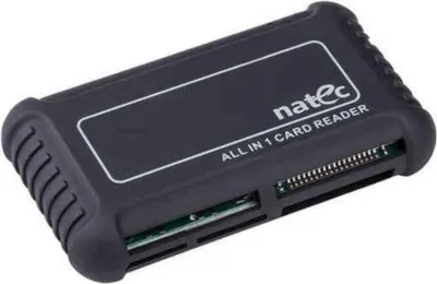 Produktbild von NATEC BEETLE, MMC, MS Micro (M2), MS PRO, MS PRO Duo, Speicherstick (MS), MicroSD (TransFlash), MiniSD, RS-MMC,..., Schwarz, 480 Mbit/s, CE, USB 2.0, 0,8 m