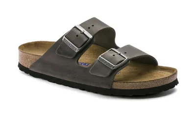 Produktbild von Birkenstock Arizona Vetleer Eisen Smal Voetbed - Slipper - 1013645