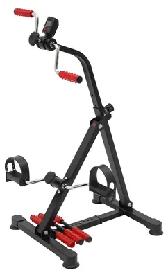 Produktbild von Pedaltrainer - Mini Heimtrainer - Höhenverstellbar 79–93 cm - LCD Display - Manuelle Bewegungstherapie - Für Senioren und Schlaganfallpatienten - Schwarz