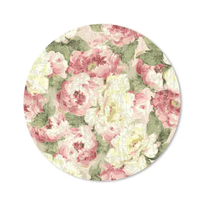 Produktbild von MuchoWow® Mauspad Mousepad Rosen - Vintage - Muster 30x30 cm - Mousepads - Maus Mat - Pad - Mausunterlage - Tischunterlage - Schreibtischmatten