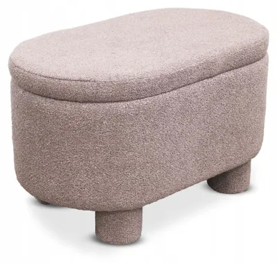Zdjęcie produktu dla Elegancka pufa siedzisko ze schowkiem skrzynia tapicerowana Teddy Duo łosoś