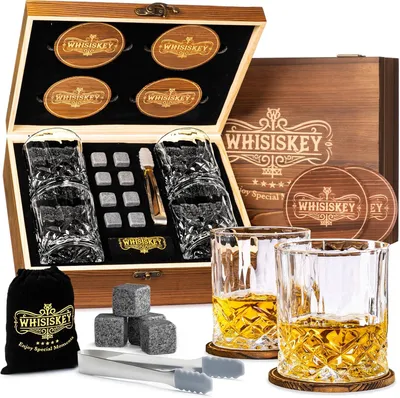 Zdjęcie produktu dla Zestaw kieliszków do whisky - zestaw dla mężczyzn - idealny prezent