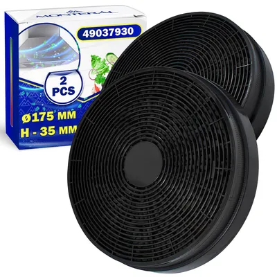 2 Aktivkohlefilter für Dunstabzugshaube, Ø 173 x 22 mm