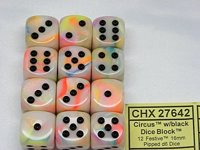 Image de Chessex - Circus Black Würfelset (12Stk)