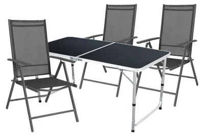 Produktbild von Outdoor Camping Sitzgarnitur schwarz 4-teilig