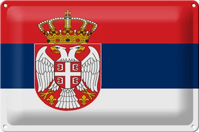 Produktbild von Blechschild Flagge Serbien 30x20cm Flag of Serbia