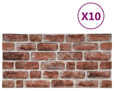 Produktbild von vidaXL Wandpaneele 10 pcs Dunkelbraun und Weiß 100 x 50 cm EPS-Schaum