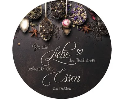 Produktbild von Glasbild Liebe & Essen Ø 50 cm