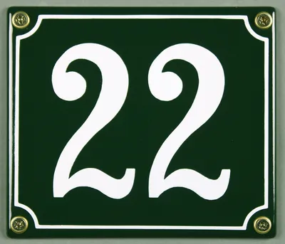 Produktbild von Hausnummernschild 22 grün 12x14 cm  Schild Emaille Hausnummer Haus Nummer Zahl Ziffe