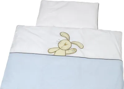 Produktbild von Be Be's Collection 338-53 Bettwäsche Hasi, blau, 80x80cm und 35x40cm