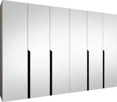 Produktbild von MIRJAN24 Kleiderschrank Mila 3 300 mit Spiegel, Schlafzimmer, Kleiderschrank, mit sechs Drehturen und mit vier Kleiderstange, Modern, Garderobenschrank (Farbe: Cashmere + Schwarz)