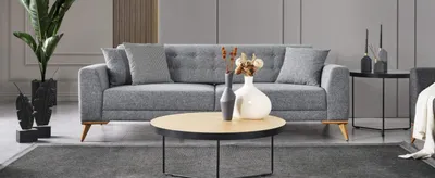 Produktbild von Stilvoll Wohnzimmer set 3tlg. Luxus Möbel Grau Modern Design 3+1 Sofa