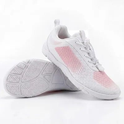 Produktbild von Nullabsatz-Sohle Barfußschuhe für Damen und Herren, Atmungsaktive Laufschuhe, Sportschuhe mit breitem Zehenbox - BAREON AERO Weiß Rosa 47