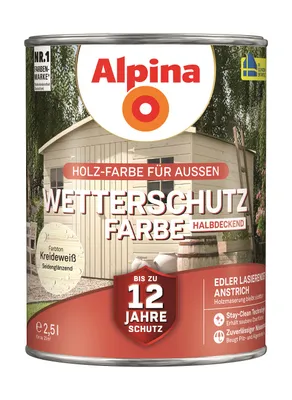 Produktbild von Alpina Wetterschutzfarbe 2,5 L kreideweiß