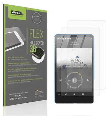 Produktbild von 2x Full Cover Schutzfolie matt für SWOFY M503 Pro MP3-Player Panzerfolie Anti-Shock