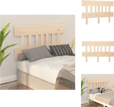 Zdjęcie produktu dla vidaXL Zagłówek 123,5x3x81 cm z litego drewna sosnowego - zagłówek i podnóżek
