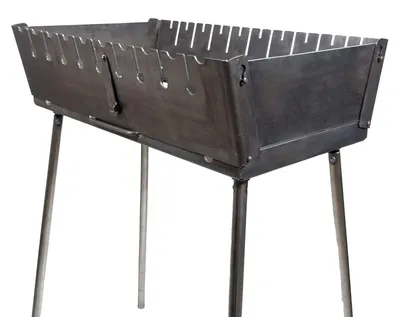 Produktbild von GOROCH Klappbarer Mangal Grill Stahl 2 mm für 10 Spieße - leicht, mobil und ideal für Camping und Outdoor
