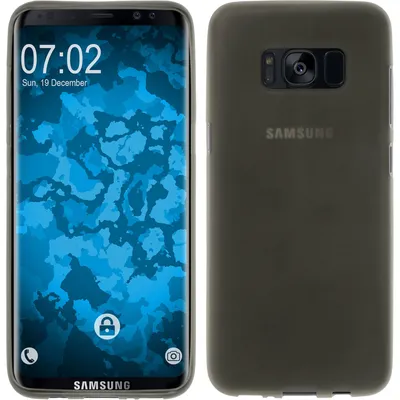 Produktbild von PhoneNatic Case kompatibel mit Samsung Galaxy S8 - grau Silikon Hülle matt + flexible Folie