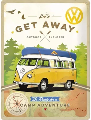 Produktbild von Nostalgic-Art - Blechschild 30 x 40 cm - Volkswagen - VW Bulli Let's Get Away!