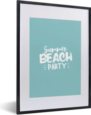 Produktbild von MuchoWow® Gerahmtes Poster Sommer - Blau - Weiß 30x40 cm - Poster mit Schwarzem Bilderrahmen Wandposter Rahmen Foto Bilder - Wandposter Schlafzimmer