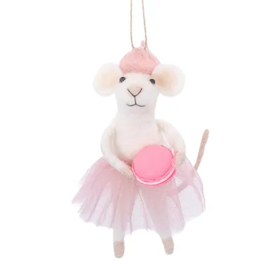Produktbild von Französische Maus mit Macaron Filz Weihnachthänger - Sass & Belle