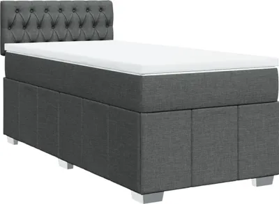 Produktbild von vidaXL Boxspringbett mit Matratze Dunkelgrau 80x200 cm Stoff