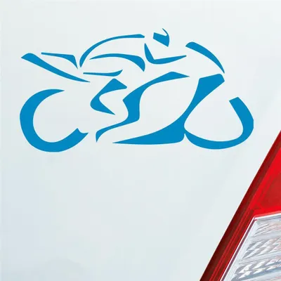 Produktbild von Auto Aufkleber Motorrad Mopped Biker Racing 12x6 cm Hellblau Sticker Heckscheibenaufkleber