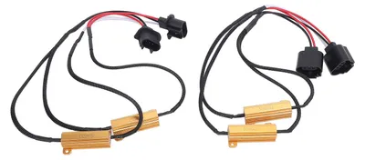 Obrázok produktu pre 2 ks 50 W LED zaťažovacích odporov 6 Ω, dekodér LED žiaroviek s funkciou „Plug and Play“ zabraňujúci blikaniu pre smerovky a denné svietenie