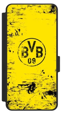 Produktbild von NIVOCASE Klapphülle für Samsung Galaxy S26  Handyhülle aus Kunst Leder NIVOflip schwarz BVB Borussia Dortmund Offizielles Lizenzprodukt