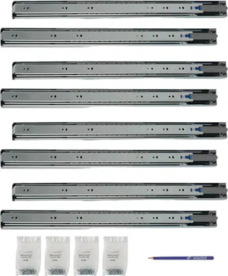Produktbild von Schubladenschienen 550mm softclose Kugelführung - Vollauszug mit integrierter Dämpfung, 32-Systemlochung - 4 Paar