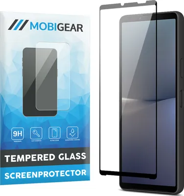 Produktbild von Mobigear Premium  Sony Xperia 10 V Panzerglas Gehärtetes Glas Displayschutz - Hüllenfreundlich - Schwarz